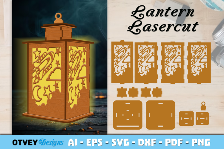 Space Scene Lantern Lasercut