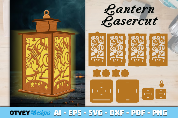 Space Scene Lantern Lasercut