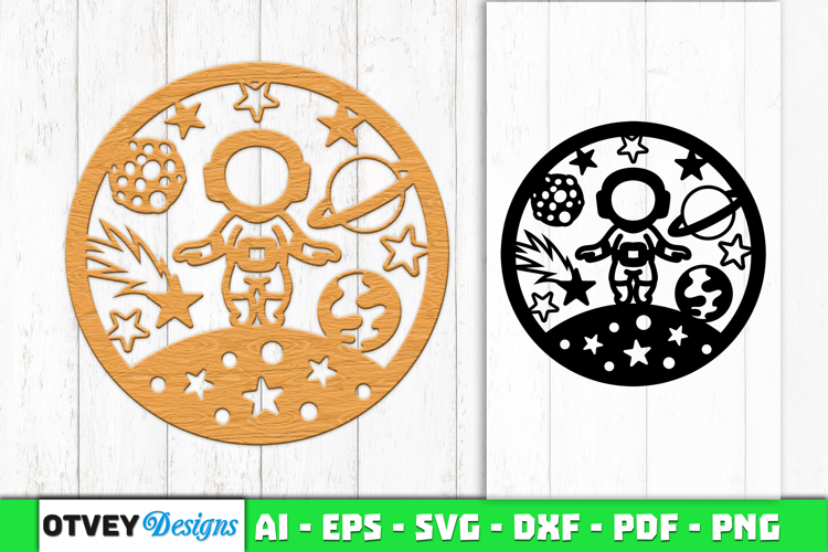 Space Scene Round Lasercut
