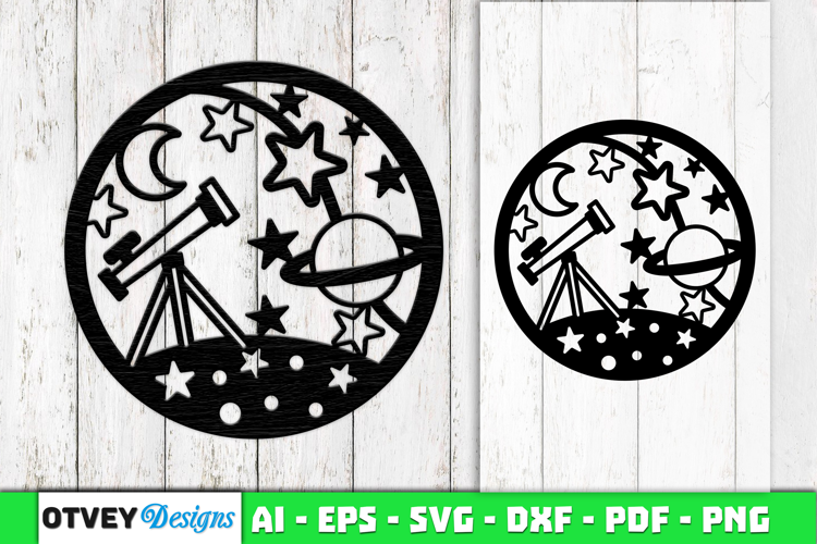 Space Scene Round Lasercut