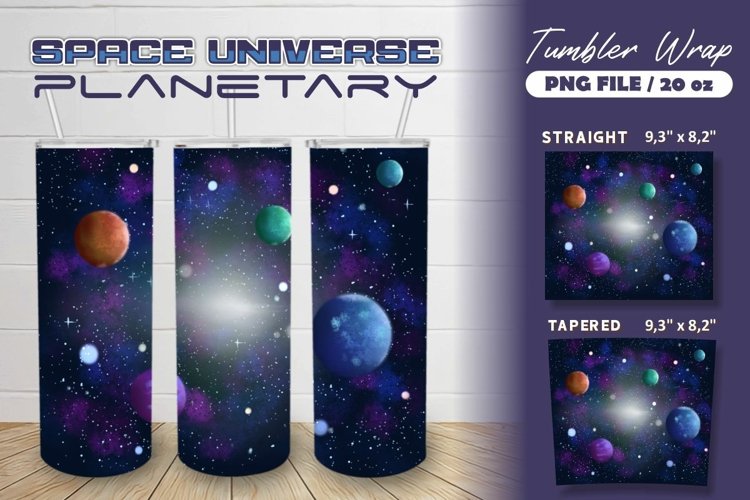 Space Universe Planetary Tumbler Wrap for Sublimation