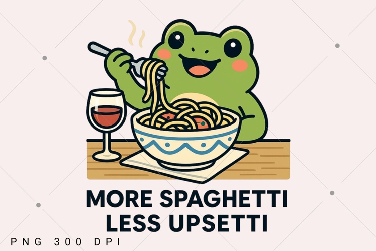 Spaghetti Frog PNG, More Spaghetti Less Upsetti PNG, Funny