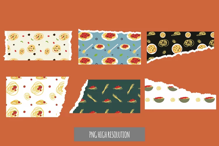 Spaghetti Vintage Pattern Torn Paper