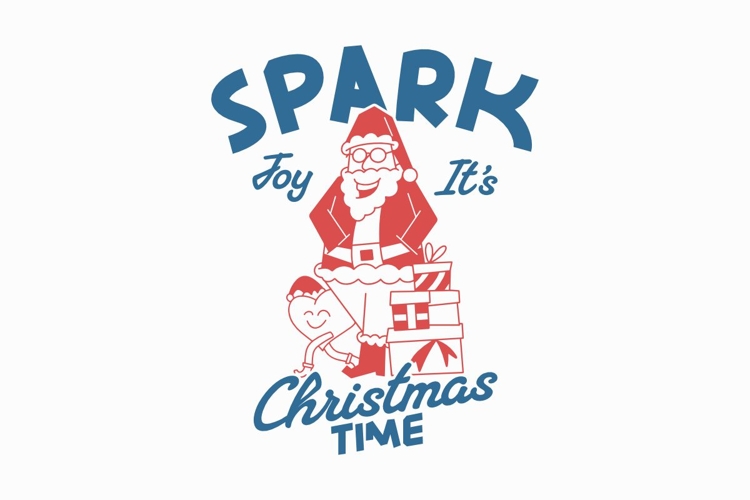 Spark Joy Its Christmas Time T-shirt Design