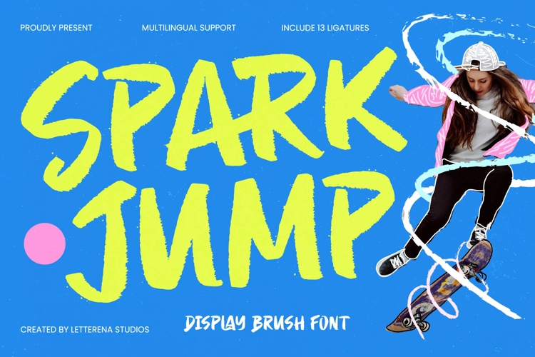 Spark Jump - Display Brush Font