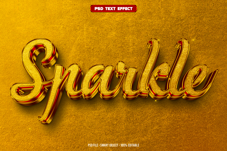 Sparkle 3D editable text effect