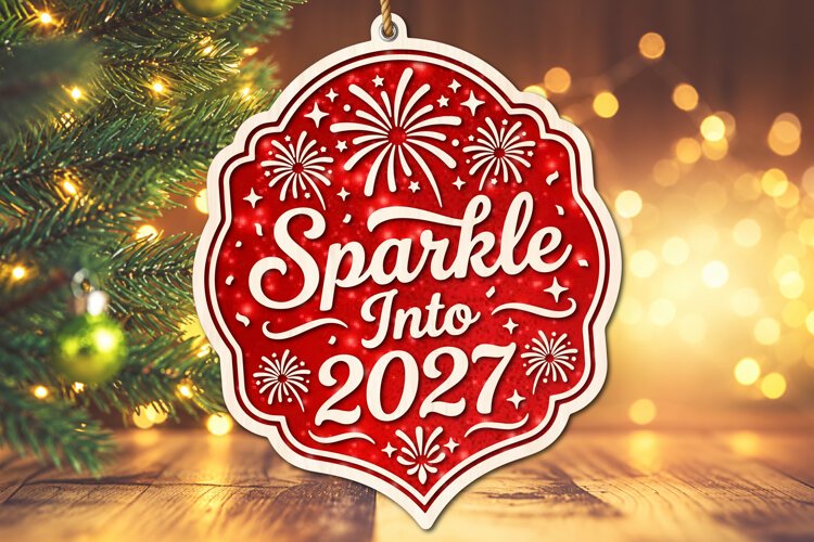 Sparkle Into 2027 New Year Ornament SVG example image 1