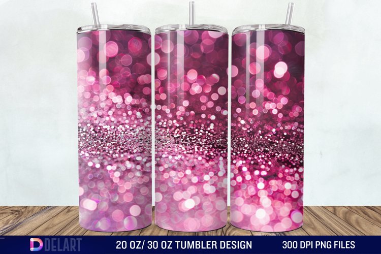 Sparkling Pink Glitter Tumbler Wrap example image 1