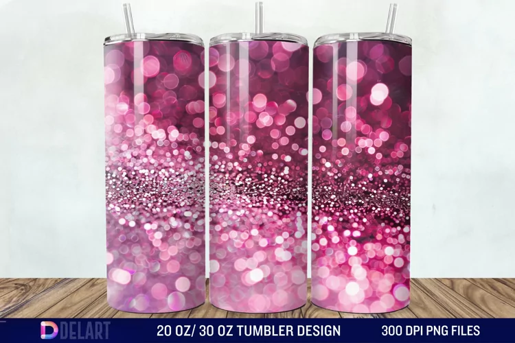 Sparkling Pink Glitter Tumbler Wrap