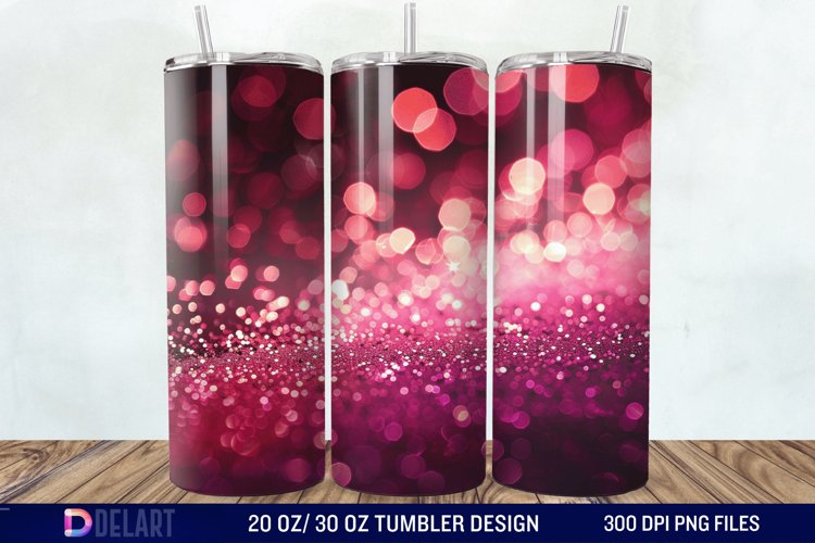 Sparkling Pink Glitter Tumbler Wrap example image 1