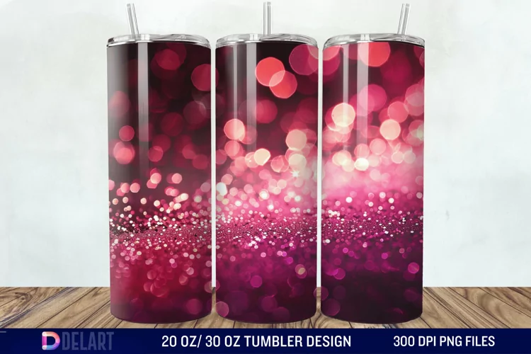 Sparkling Pink Glitter Tumbler Wrap