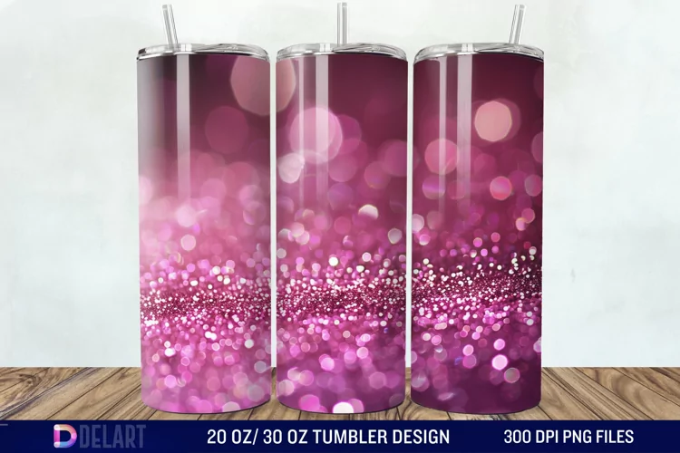 Sparkling Pink Glitter Tumbler Wrap