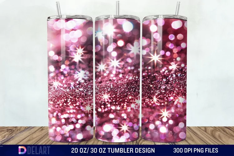 Sparkling Pink Glitter Tumbler Wrap