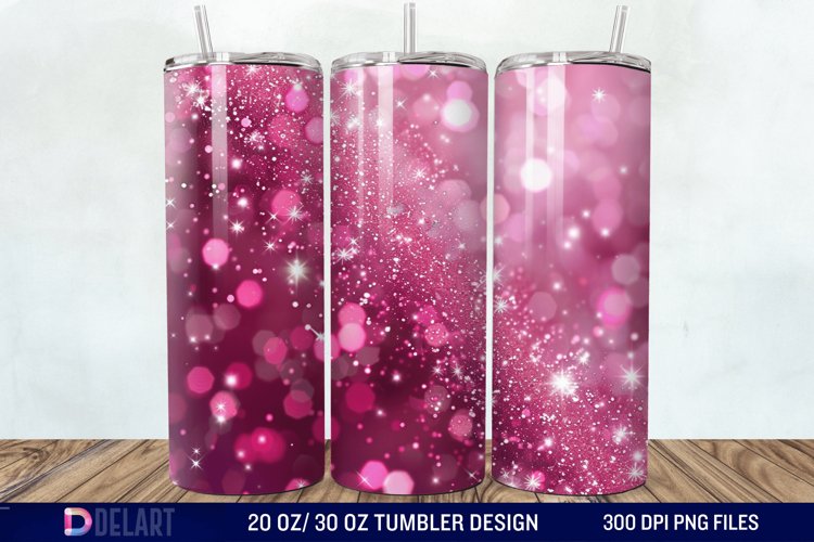 Sparkling Pink Glitter Tumbler Wrap example image 1