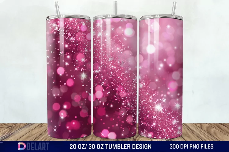 Sparkling Pink Glitter Tumbler Wrap