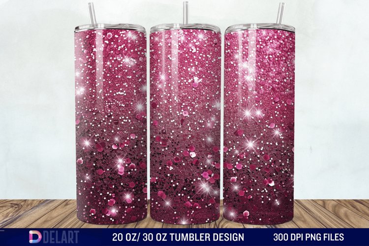 Sparkling Pink Glitter Tumbler Wrap example image 1