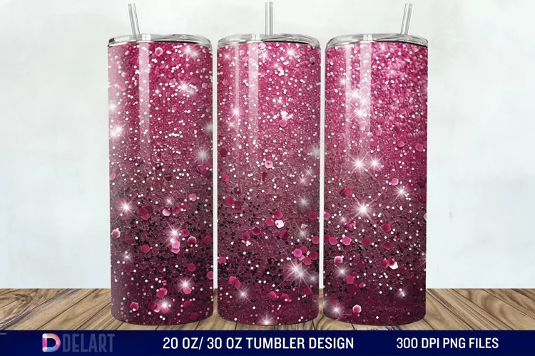 Sparkling Pink Glitter Tumbler Wrap