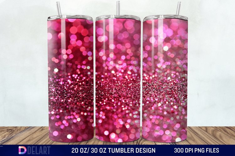 Sparkling Pink Glitter Tumbler Wrap example image 1
