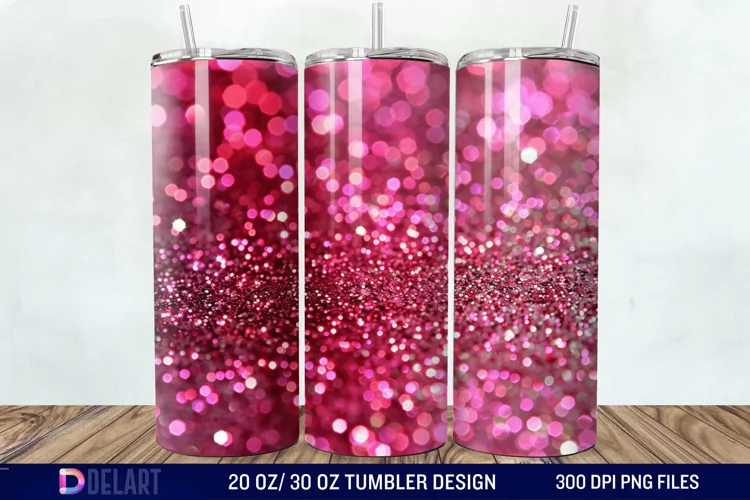 Sparkling Pink Glitter Tumbler Wrap
