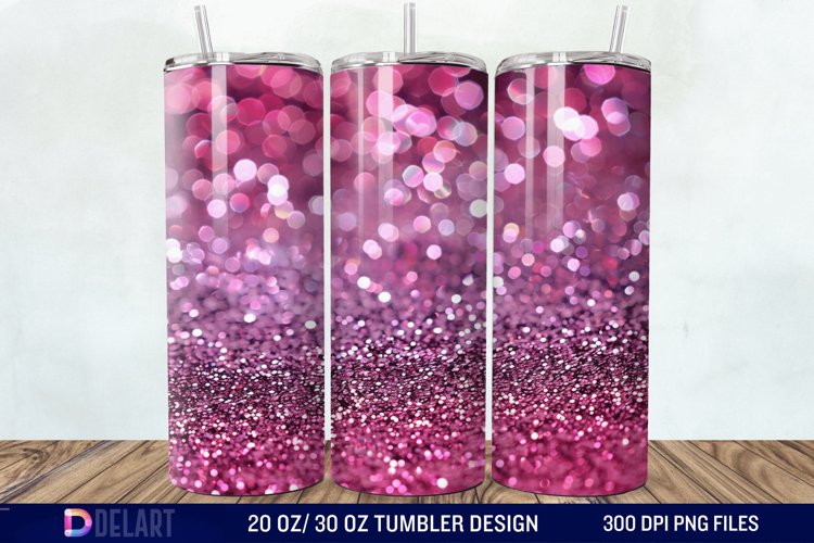 Sparkling Pink Glitter Tumbler Wrap example image 1