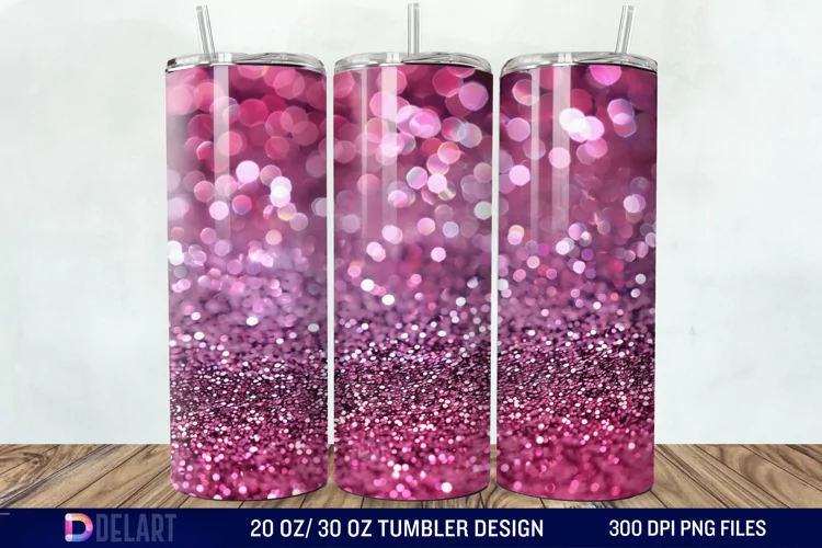 Sparkling Pink Glitter Tumbler Wrap
