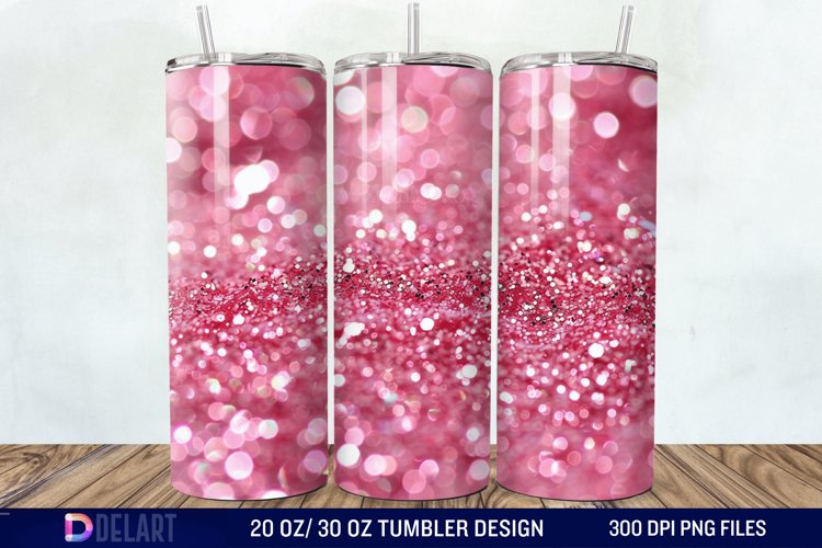 Sparkling Pink Glitter Tumbler Wrap example image 1