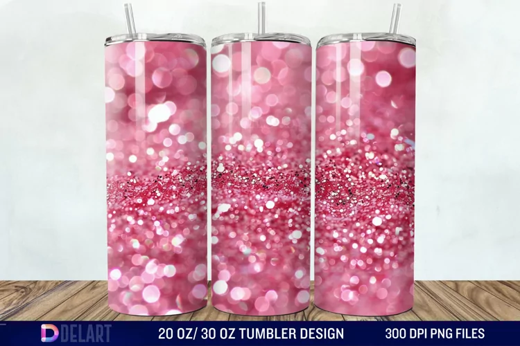 Sparkling Pink Glitter Tumbler Wrap
