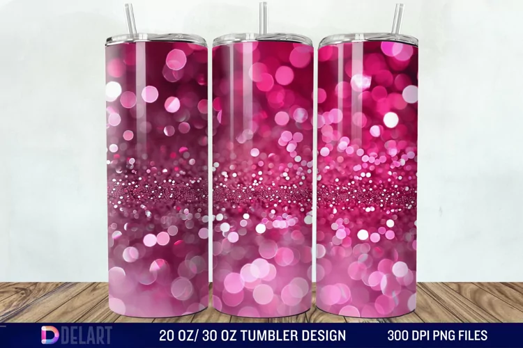 Sparkling Pink Glitter Tumbler Wrap
