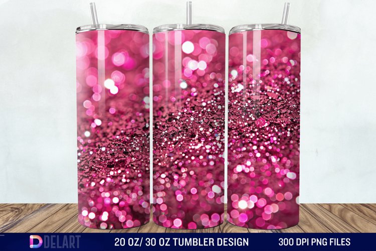 Sparkling Pink Glitter Tumbler Wrap example image 1
