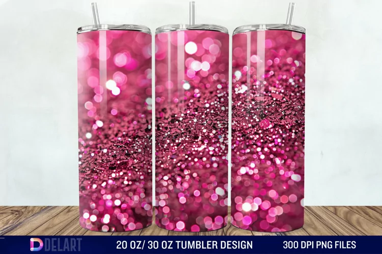 Sparkling Pink Glitter Tumbler Wrap