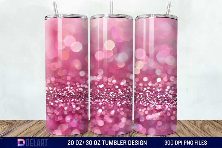 Sparkling Pink Glitter Tumbler Wrap example image 1