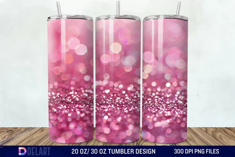 Sparkling Pink Glitter Tumbler Wrap