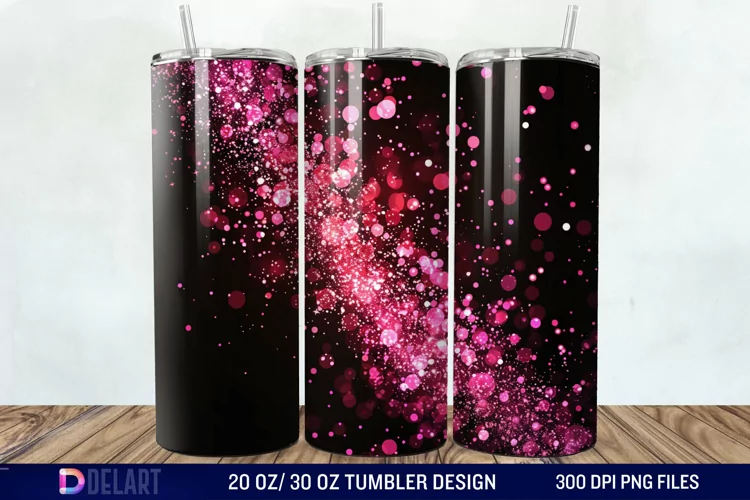 Sparkling Pink Glitter Tumbler Wrap