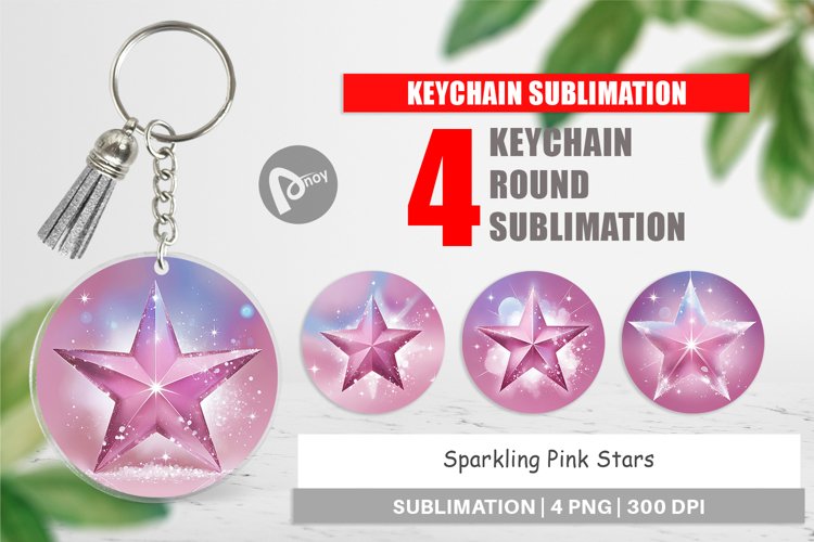 Keychain Pink Stars