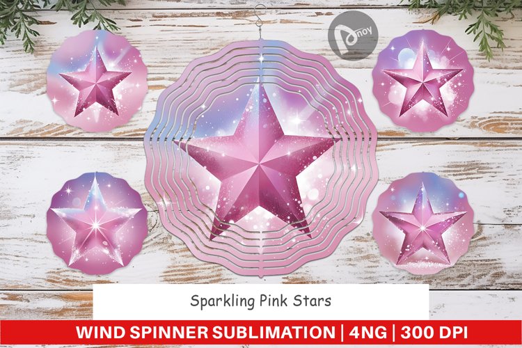 Wind Spinner Pink Stars