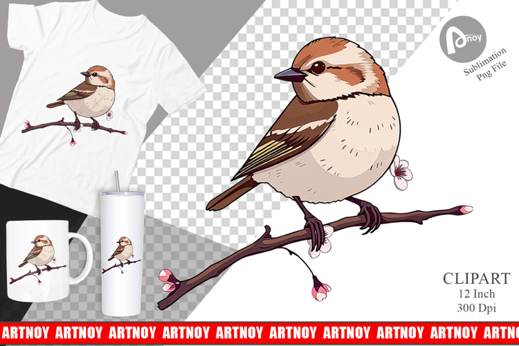 Spring Sparrow Clipart