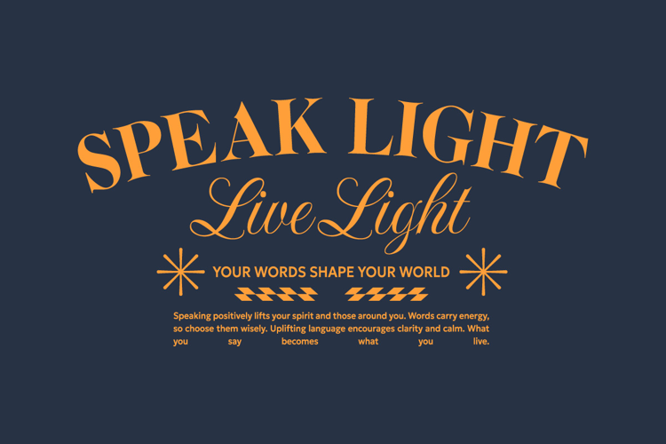 Speak Light Live Light Urban Typography T-shirt Design