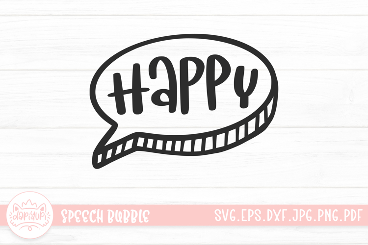 Happy Hand Drawn Letter Speech Bubble SVG