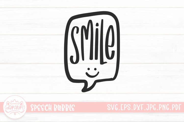Smile Hand Drawn Letter Speech Bubble SVG
