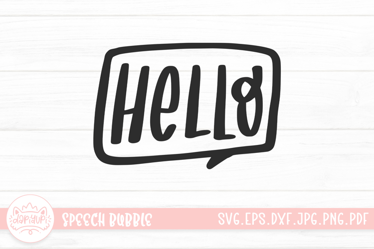 Hello Hand Drawn Letter Speech Bubble SVG
