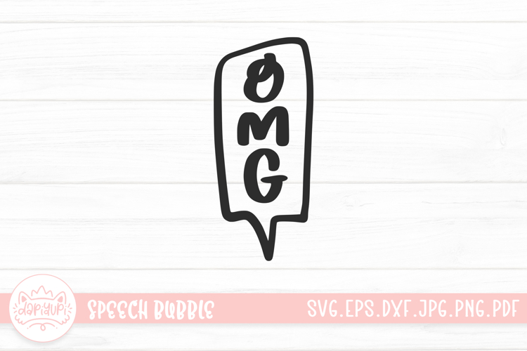OMG Hand Drawn Letter Speech Bubble SVG