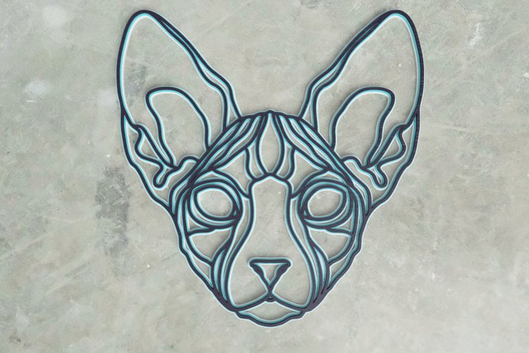 Sphynx Cat Laser Cut File| Layered Cat SVG