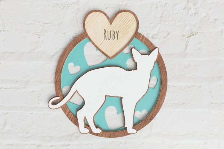Layered Sphynx Cat Laser Cut File| Cat SVG example image 1