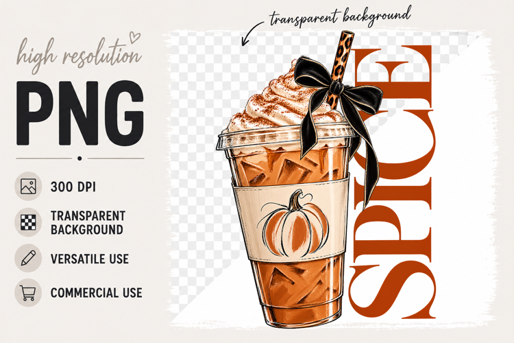 Pumpkin spice png, fall png, fall coffee png