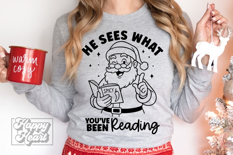 He Sees What Youve Been Reading SVG PNG Spicy Book Girl