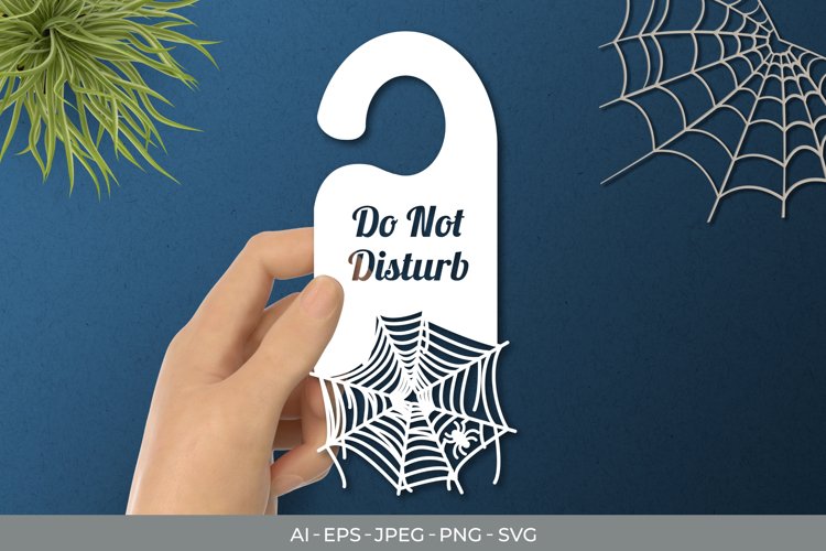 Spiders Web Door Tag - Do Not Disturb SVG File