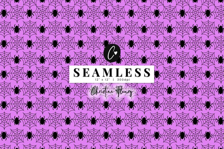 Purple Spider Web Pattern | Cute Halloween Digital Paper