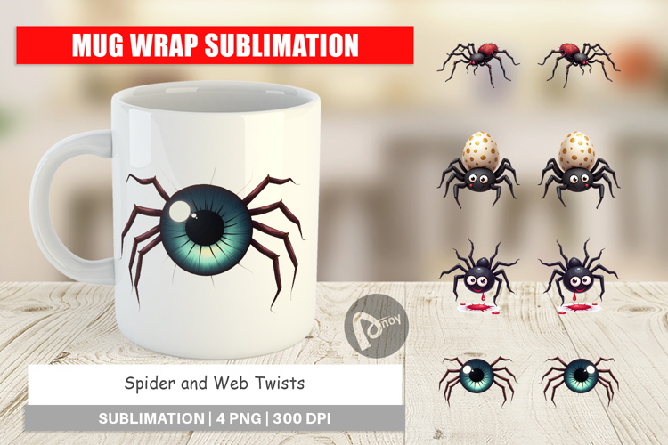Mug Wrap Spider and Web Twists