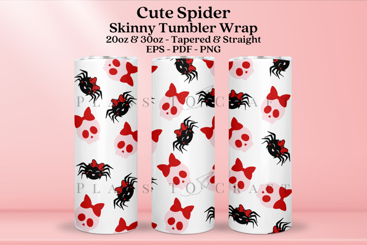 Cute Spider Halloween Skinny Tumbler Sublimation Wrap