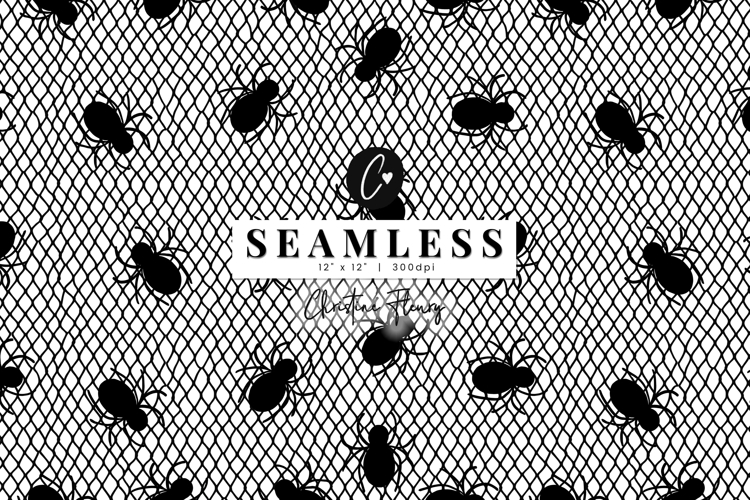Seamless Spider Lace Pattern | Halloween PNG